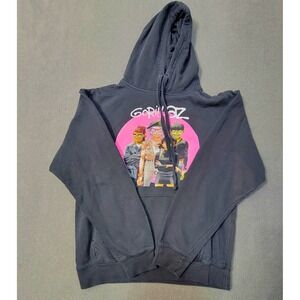EUC Gorillaz Band Graphic Hoodie Mens Small Black 'Group Circle Rise' Sweatshirt
